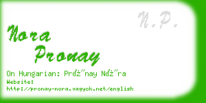 nora pronay business card